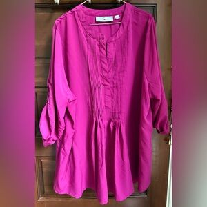 Avenue Plus Pink Loose Long Sleeved Tunic
